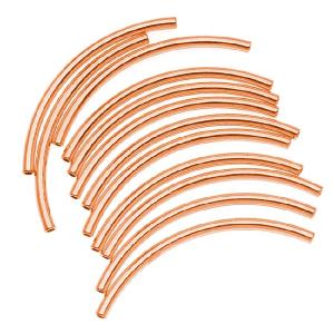 Copper Plated Curved Noodle Tube Beads 2mm x 38mm (12 pcs) Sale Great Deals