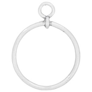Connector Link, Round Hoop with Ring 24x18mm, Sterling Silver (1 Piece) The Cheapest