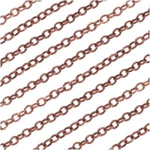 Copper Textured Cable Chain, 2mm, by the Foot Cheap Sale New Arrival
