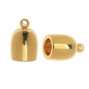 Cord Ends, Bullet with Ring 12x8mm, Fits 5mm Cord, Gold Plated (4 Pieces) Clearance 100% Guaranteed