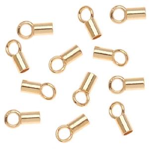 Cord Ends, Crimp Beads with Loop 3x2mm, 22K Gold Plated (100 Pieces) Discount Ebay