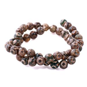 Cool DZI Agate Circle Pattern 8mm Round 15-16 Inch Hot Sale