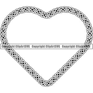 Viking Celtic Frame Border Design Element Heart ClipArt SVG Cheap Sale Enjoy