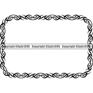 Viking Celtic Tribal Frame Border Design Element Rectangle ClipArt SVG Outlet Discount Authentic