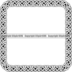 Viking Celtic Frame Border Design Element Square ClipArt SVG Professional Online