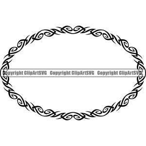 Viking Celtic Tribal Frame Border Design Element Oval ClipArt SVG With Credit Card Cheap Online