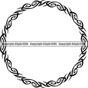 Viking Celtic Tribal Frame Border Design Element Circle ClipArt SVG Outlet Buy
