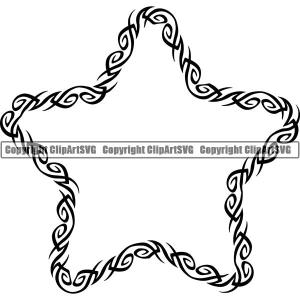 Viking Celtic Tribal Frame Border Design Element Star ClipArt SVG Outlet Pices