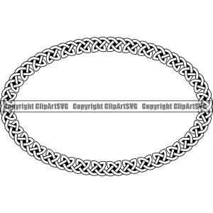 Viking Celtic Frame Border Design Element Oval ClipArt SVG Sale New Styles