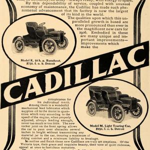 1906 Ad Cadillac Antique Model K Runabout M Touring Car - ORIGINAL CL8 Marketable Sale Online
