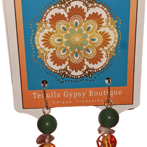 Jade Quartz and Citrine Crystal  Earrings Amazon For Sale