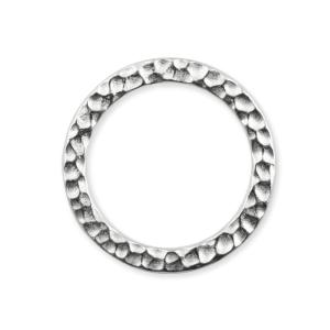 Connector Link, Hammered Ring 19mm, White Bronze Plated, by TierraCast (2 Pieces) Outlet Official
