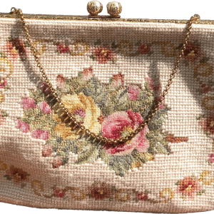 60s Floral Needlepoint and Petit Point Handbag Sale Low Cost