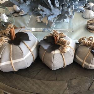 Farmhouse Grey Stripe Fabric Pumpkin-3 Sizes Discount Recommend