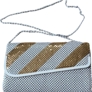 80s Mesh Aluminum Gold and White Chain Strap Handbag Outlet Choice