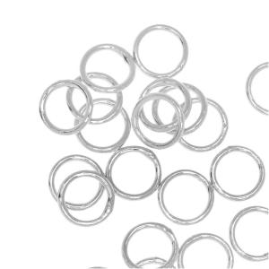 Jump Rings, Closed 6mm Diameter 21 Gauge, Silver Plated (20 Pieces) Choice For Sale