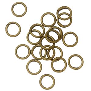 Jump Rings, Closed 5mm Diameter 21 Gauge, Antiqued Brass (20 Pieces) With Mastercard For Sale
