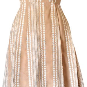 Vogue Paris Original Summer Cotton 60s Beige Cotton Vintage Dress by Vogue Top Quality Cheap Pice