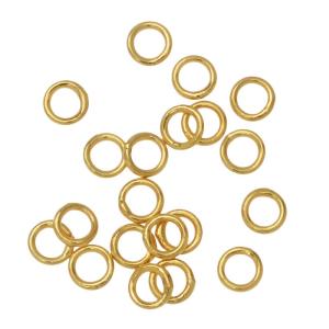 Jump Rings, Closed 4mm Diameter 21 Gauge, Gold Plated (20 Pieces) Clearance Limited Edition