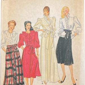 80s Blouse with Sash Midskirt Pattern Vintage Butterick Sewing Pattern by Butterick Discount Nicekicks