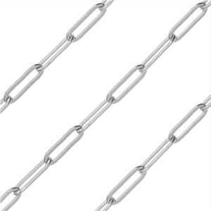Silver Tone Paperclip Cable Chain, Flat Elongated Circle 10x3.5mm, By the Foot Buy Cheap Big Discount