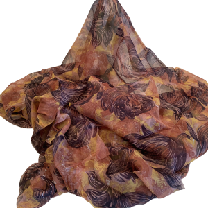 60s Floral Chrysanthemum Silk Chiffon Fabric Black Golds Floral Design Chiffon Silk Fabric, Silk Chiffon Material Cheap Sale Comfortable