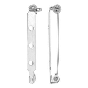 Silver Tone Glue On Bar Pin Back 1 1/2 Inch (39mm) (24 Pieces) Tumblr
