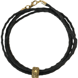 Black Waxed Cotton Cord Wrap Bracelet by Sarafin Sale Comfortable