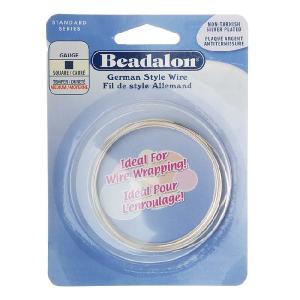 Silver Plated Square German Style Craft Wire 21 Gauge/.028 In. (2.5 Meters) Buy Online Cheap Pice