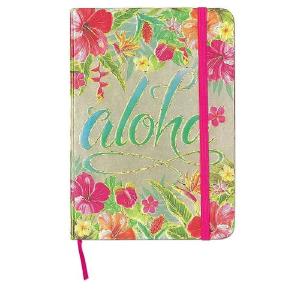 "Aloha Floral" Foil Notebook with Elastic Band Collections Cheap Online