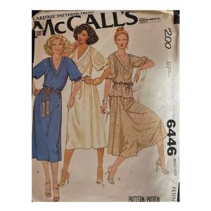 Vintage 70s Mccalls 6446 Sewing Pattern for 3 Look Dress by McCalls Outlet Pices