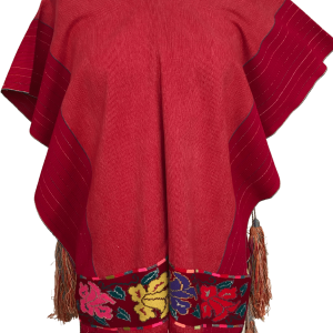 Red Embroidered Wool Huipol with Tassels Footlocker Finishline Online