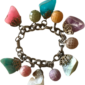 80s Pastel Rock Candy Chain Charm Bracelet Clearance Manchester