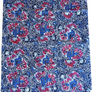 Vintage 90s Cotton Batik Fabric Red White Blue Recommend Online