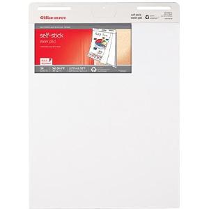 Office Depot Outlet Brand 30% Recycled Restickable Easel Pad, 25" x 30", 30 Sheets, White Pick A Best