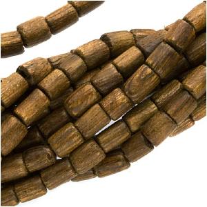 Wood Beads Natural Brown Short Tubes 4mm-6mm - 16 Inches Clearance Wide Range Of
