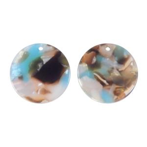 Zola Elements Acetate Pendant, Mermaid Coin 20mm, Multi-Colored (2 Pieces) Cheap New Arrival