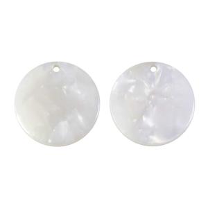 Zola Elements Acetate Pendant, Coin 20mm, Pearl White (2 Pieces) Cheap Comfortable