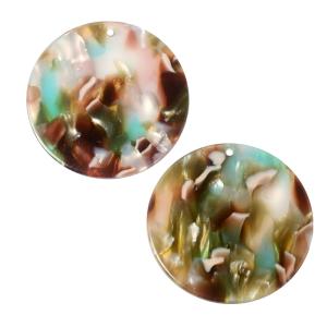 Zola Elements Acetate Pendant, Coin 30mm, Mermaid (2 Pieces) With Paypal Cheap Pice