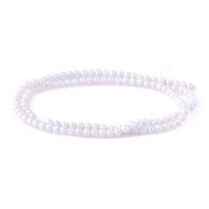 Zirconia 3mm Round White Pearl (Synthetic) - 14.5-15 Inch View For Sale
