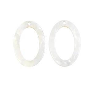 Zola Elements Acetate Pendant, Oval 15x22mm, Pearl White (2 Pieces) Cheapest Online