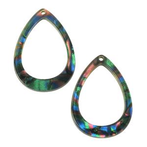 Zola Elements Acetate Pendant, Drop 22x31mm, Moondance (2 Pieces) Cheap Sale Really
