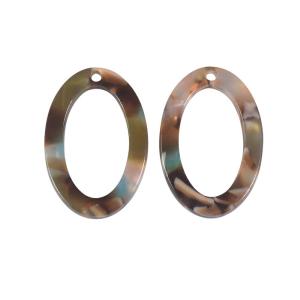 Zola Elements Acetate Pendant, Mermaid Oval 15x22mm, Multi-Colored (2 Pieces) Wholesale Pice