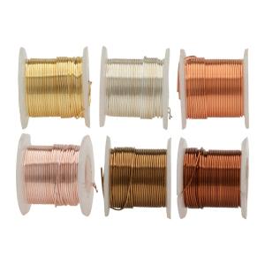 Wire Elements, Tarnish Resistant Copper Wire, 24 Gauge 1 Yard Each (.091 Meters), 6 Spool Pack, Assorted Finishes Clearance High Quality