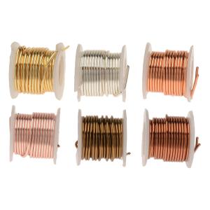 Wire Elements, Tarnish Resistant Copper Wire, 18 Gauge 1 Yard Each (.091 Meters), 6 Spool Pack, Assorted Finishes Cheap Real Authentic