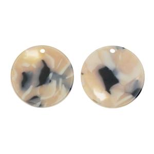 Zola Elements Acetate Pendant, Coin 20mm, Black Pearl Multi-Colored (2 Pieces) Discount Cheapest