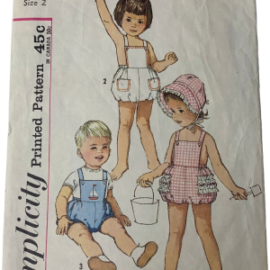 Vintage 5007 Pattern Toddlers 6m-4t Sunsuit Romper Bonnet Snaps Cut by Simplicity Free Shipping Pick A Best