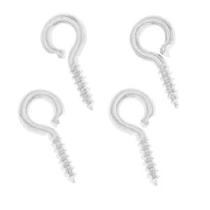 Iron Screw Eye Pin, 5x10mm Open Ring, Bright Silver Tone (20 Pieces) Fast Delivery For Sale