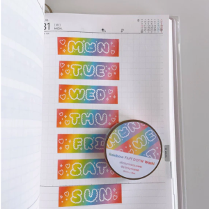 Rainbow Days of the Week Washi Tape Cheap Sale Enjoy