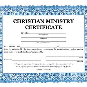Christian Ministry License Certificate Free Shipping Geniue Stockist